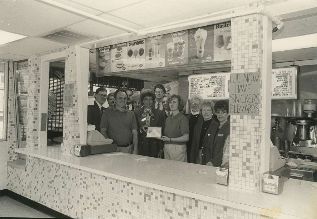 dairy queen, Businesses and Factories, Waverly Public Library, Iowa History, Waverly, IA, Portraits - Group, Food and Meals, ice cream, Iowa, history of Iowa, blizzard