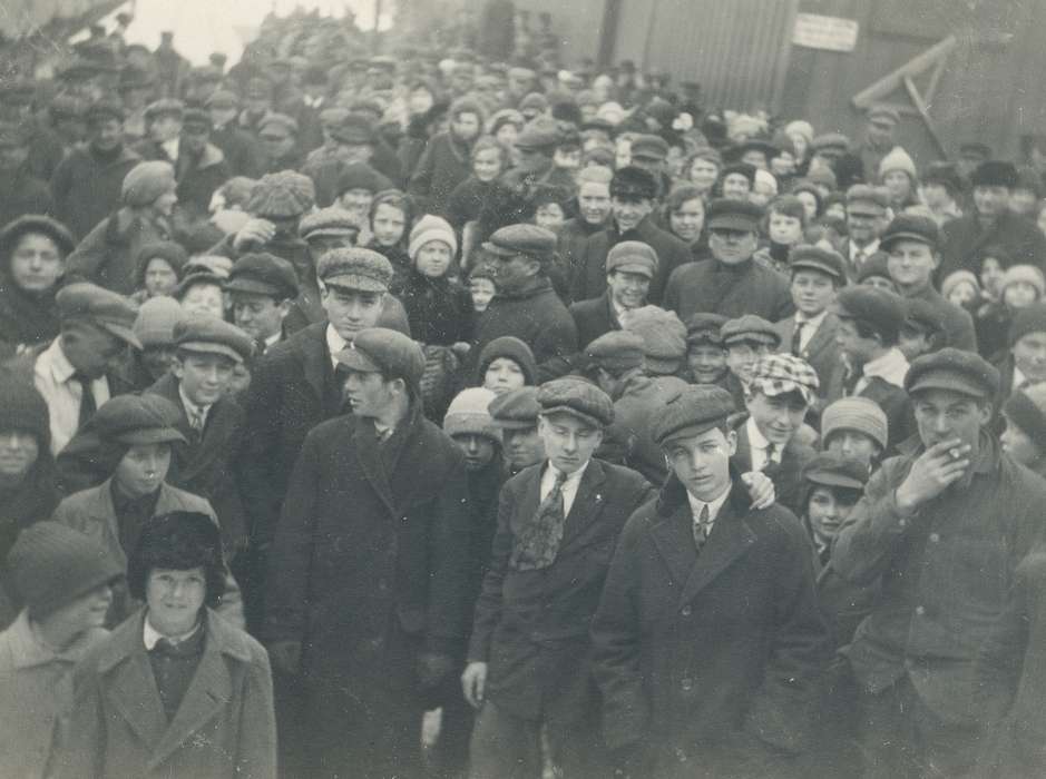 historic, trenchcoat, location needed, Grout Museum of History and Science, trench coat, man, crowd, necktie, tie, history, woman, Photos, ia, Portraits - Group, Iowa