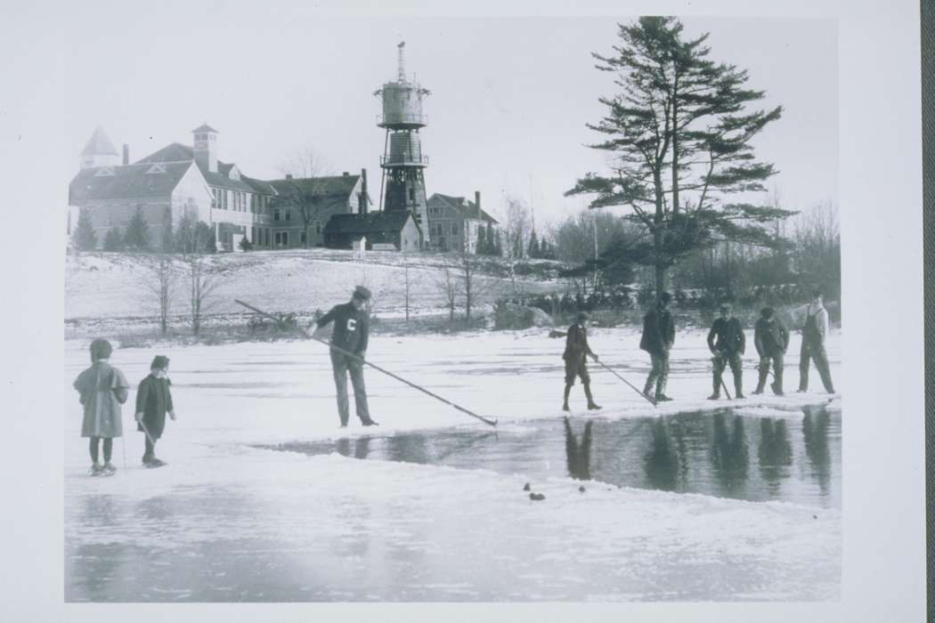 Iowa History, ice, pond, men, Archives & Special Collections, University of Connecticut Library, Iowa, Storrs, CT, history of Iowa