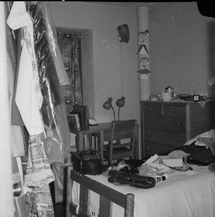 bed, dresser, Iowa, dorm room, lamp, IA, United States, college, Schools and Education, Photos, historic, Coon Rapids, desk, history, ia, Coon Rapids Enterprise, Homes
