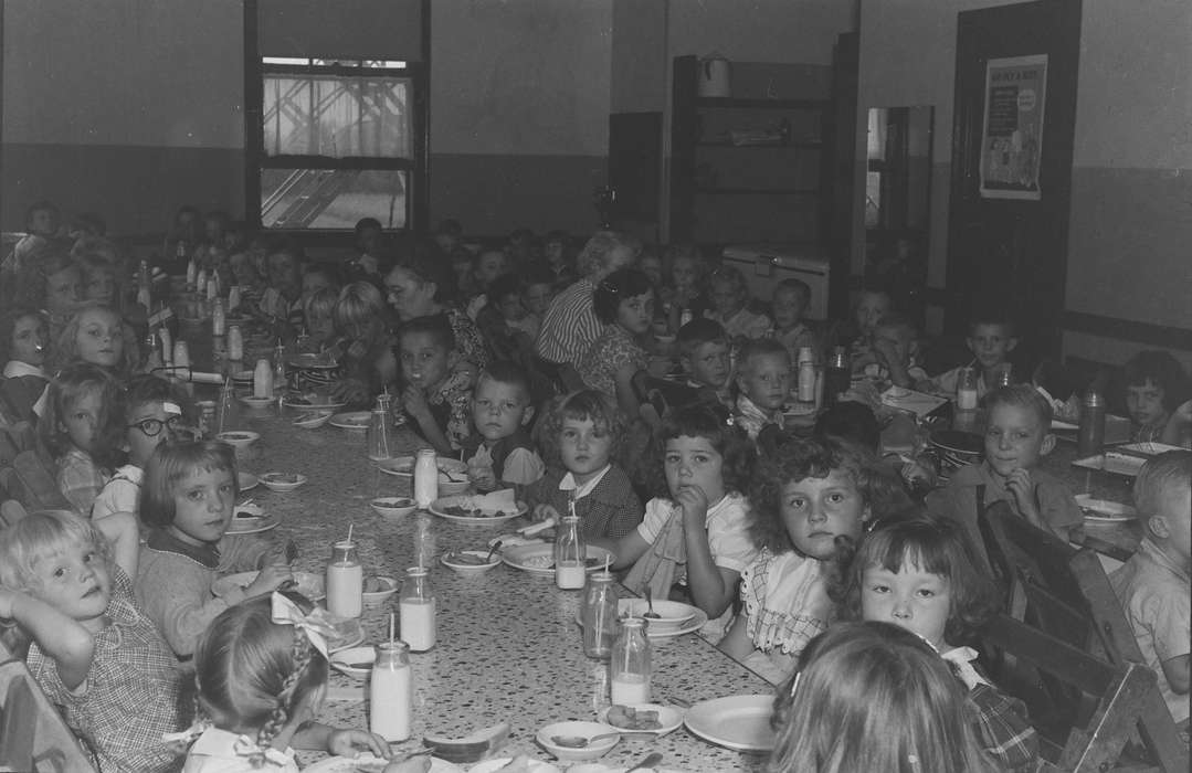 Iowa, cafeteria, IA, United States, Photos, Schools and Education, kids, historic, Coon Rapids, milk, plates, history, ia, Coon Rapids Enterprise, Children
