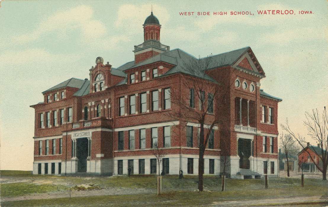 Schools and Education, high school, ia, IA, history, postcard, historic, Waterloo, Olsson, Ann and Jons, Iowa, Black Hawk, United States, Photos
