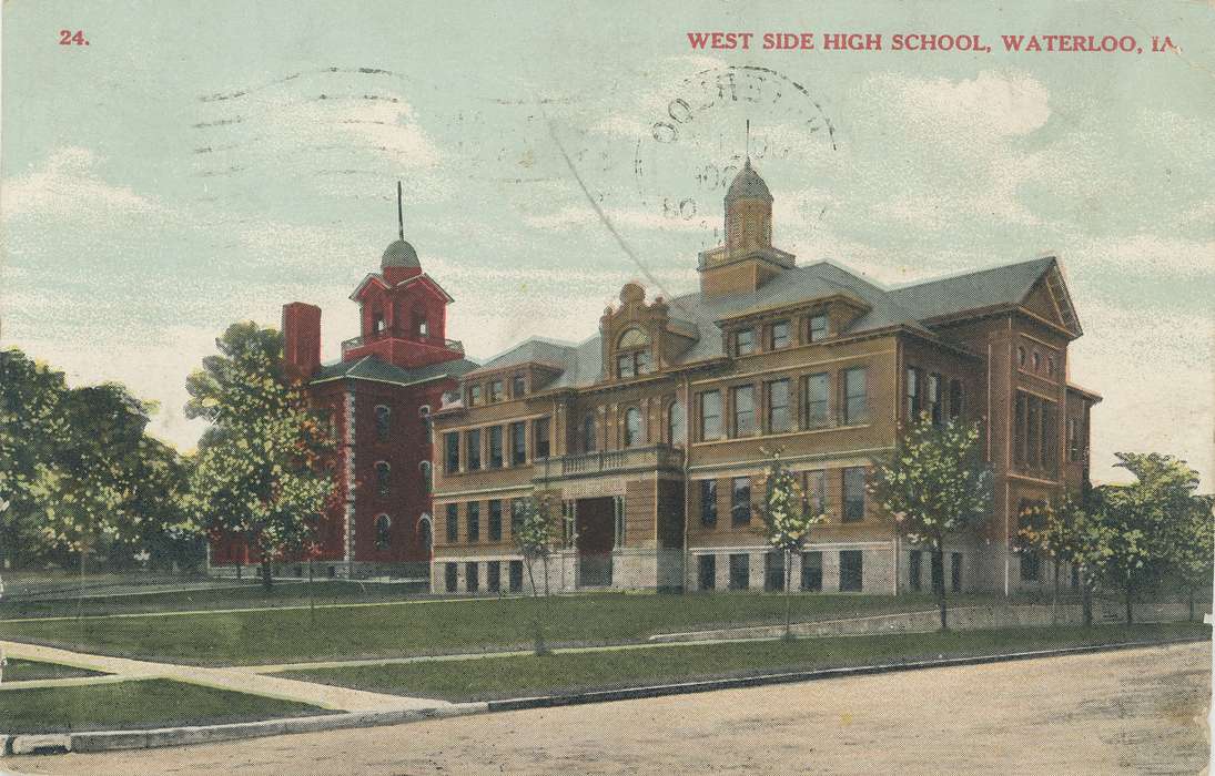 Schools and Education, high school, ia, IA, history, postcard, historic, Waterloo, Olsson, Ann and Jons, Iowa, Black Hawk, United States, Photos
