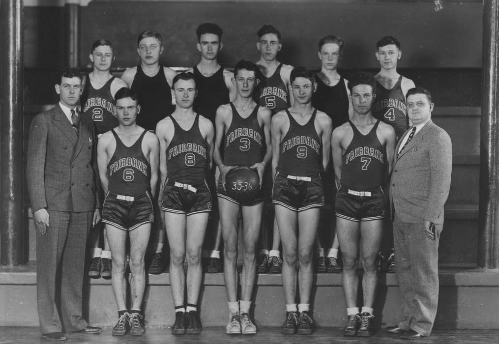 basketball, Iowa, Schools and Education, Portraits - Group, IA, Iowa History, history of Iowa, King, Tom and Kay, Sports