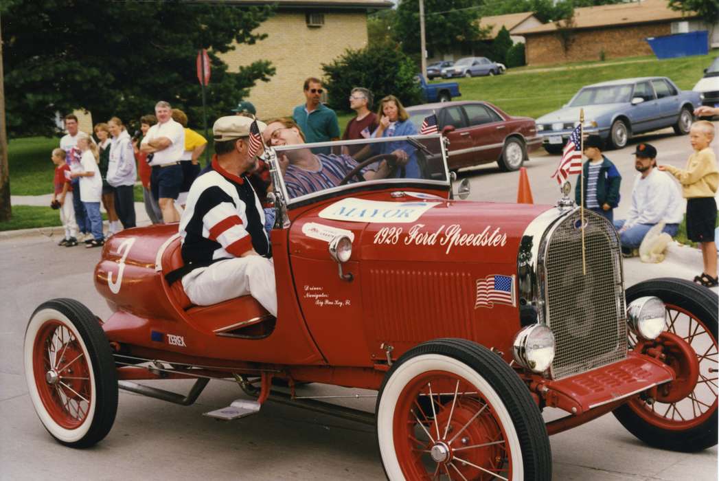 mayor, fourth of july, Johnson County Historical Society, Motorized Vehicles, Fairs and Festivals, Holidays, parade, ford model a, car
