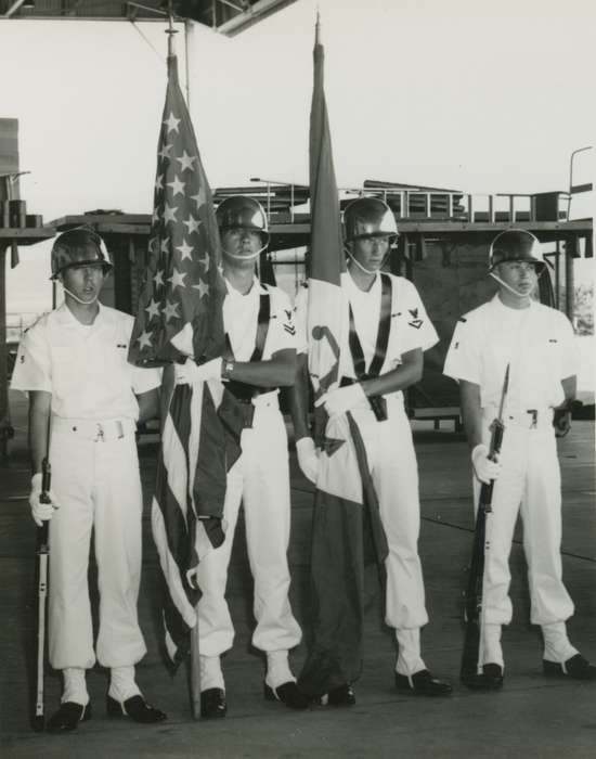 Camden, Shannon, Iowa History, Iowa, history of Iowa, Portraits - Group, Military and Veterans, flag, honor guard, IA
