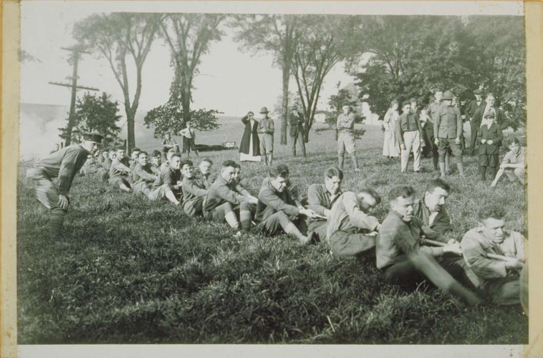 tug of war, game, tree, rope, Iowa, Iowa History, history of Iowa, Archives & Special Collections, University of Connecticut Library, Storrs, CT