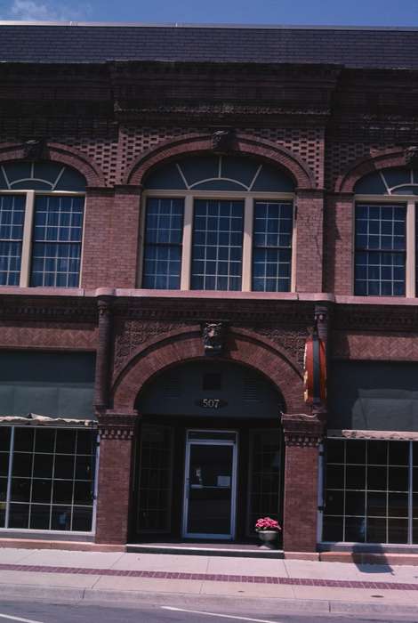 Iowa, storefront, Cities and Towns, brick, history of Iowa, Iowa History, Library of Congress, sidewalk, Businesses and Factories