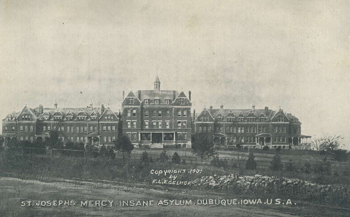 Iowa History, postcard, history of Iowa, Shaulis, Gary, Cities and Towns, Iowa, Hospitals