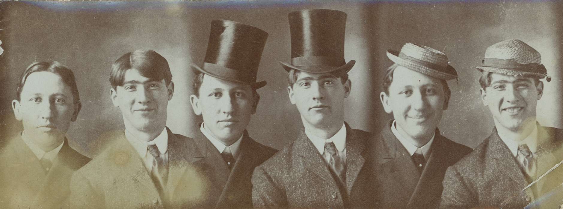 Iowa, O'Brink, Lisa, suit, top hat, unibrow, straw hat, Portraits - Group, silly, Iowa History, history of Iowa, Children