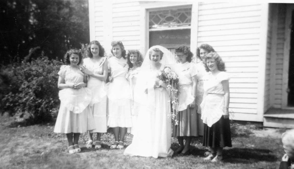 Weddings, Iowa, Iowa History, Portraits - Group, IA, history of Iowa, Courtney, Patricia, bride