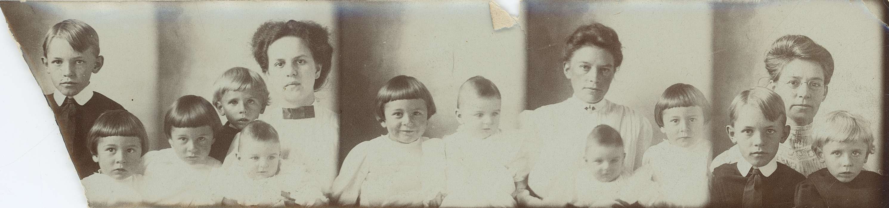 photo booth, Iowa, boys, mom, O'Brink, Lisa, grandma, baby, history of Iowa, siblings, glasses, Iowa History, Portraits - Group, Families, victorian, tie, collar, Children