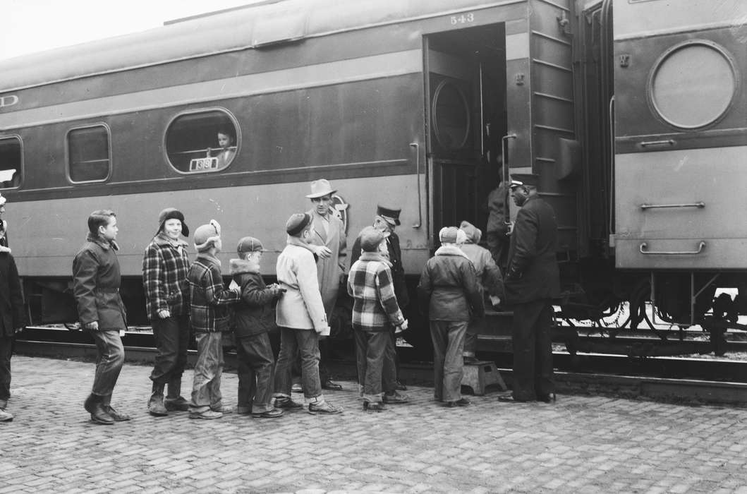 ia, Photos, Children, United States, IA, train, Iowa, historic, Hiawatha, history, Train Stations, boy scout, Coon Rapids Enterprise, Motorized Vehicles, Linn, train car