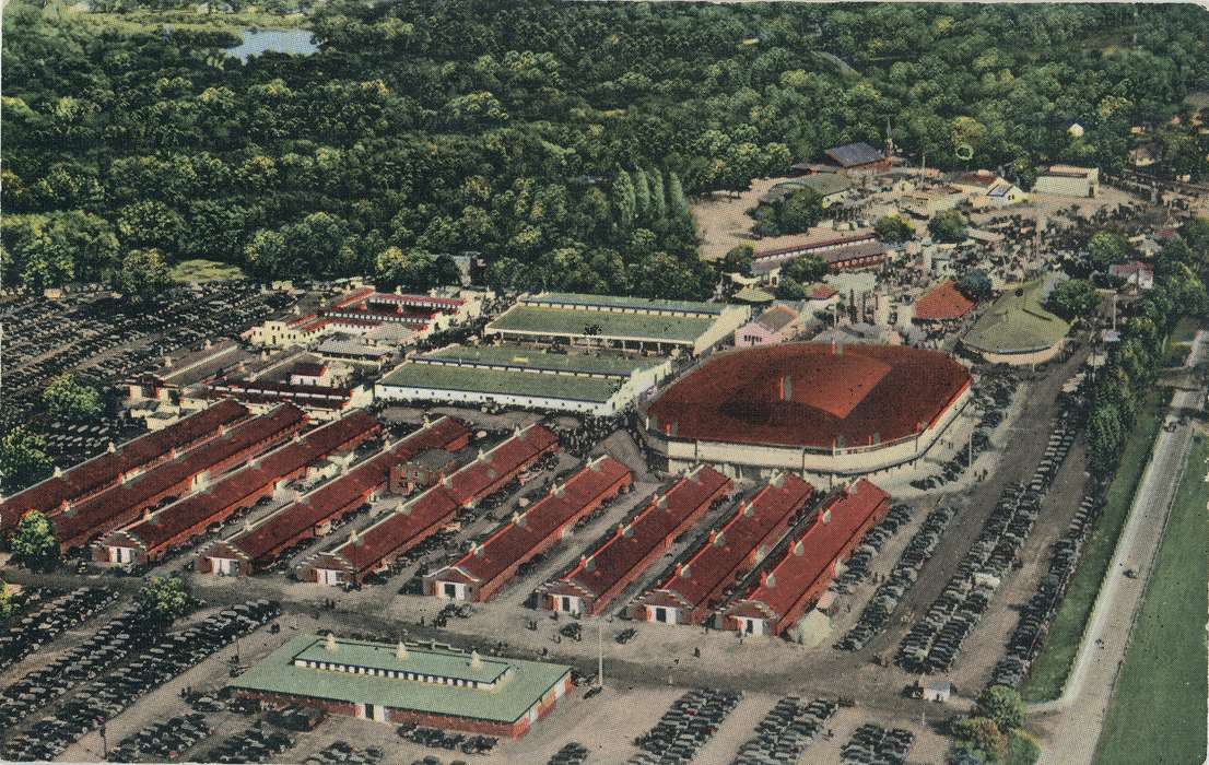 Fairs and Festivals, United States, Waterloo, Aerial Shots, Iowa, national cattle congress, postcard, Black Hawk, history, Photos, IA, ia, historic, Olsson, Ann and Jons