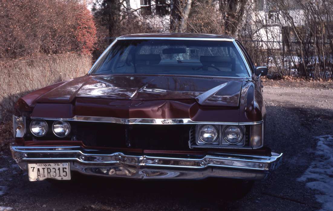 history of Iowa, Zischke, Ward, car, impala, Wrecks, license plate, chevrolet, 1974 chevrolet impala, sedan, Iowa History, Iowa, chrome, chevy, bumper, car hood, Motorized Vehicles, Black Hawk County, IA