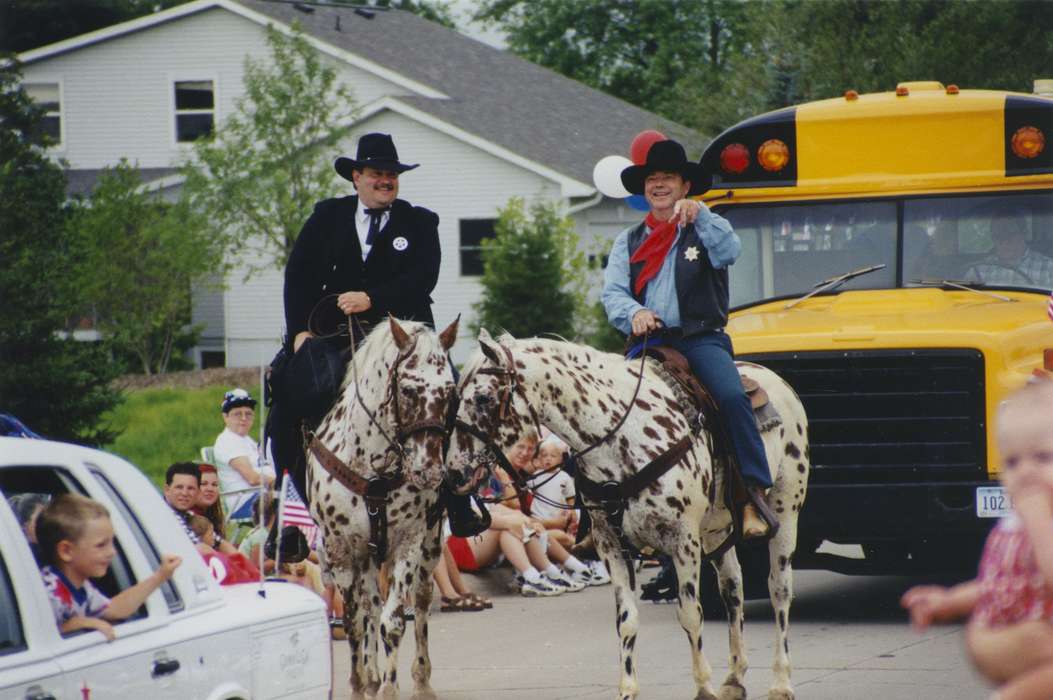 Animals, Holidays, parade, horses, police chief, wild west, sheriff, Fairs and Festivals, costumes, fourth of july, Johnson County Historical Society