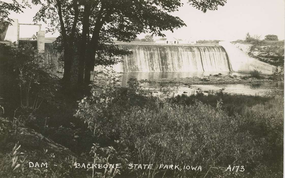 Palczewski, Catherine, Landscapes, waterfall, Iowa History, history of Iowa, Lakes, Rivers, and Streams, Strawberry Point, IA, dam, park, Iowa