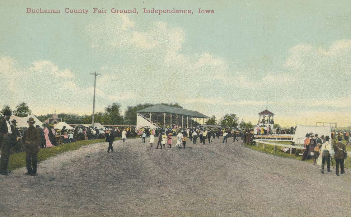people, Iowa, Children, Iowa History, Entertainment, Leisure, grandstand, fairground, postcard, history of Iowa, Shaulis, Gary, Fairs and Festivals