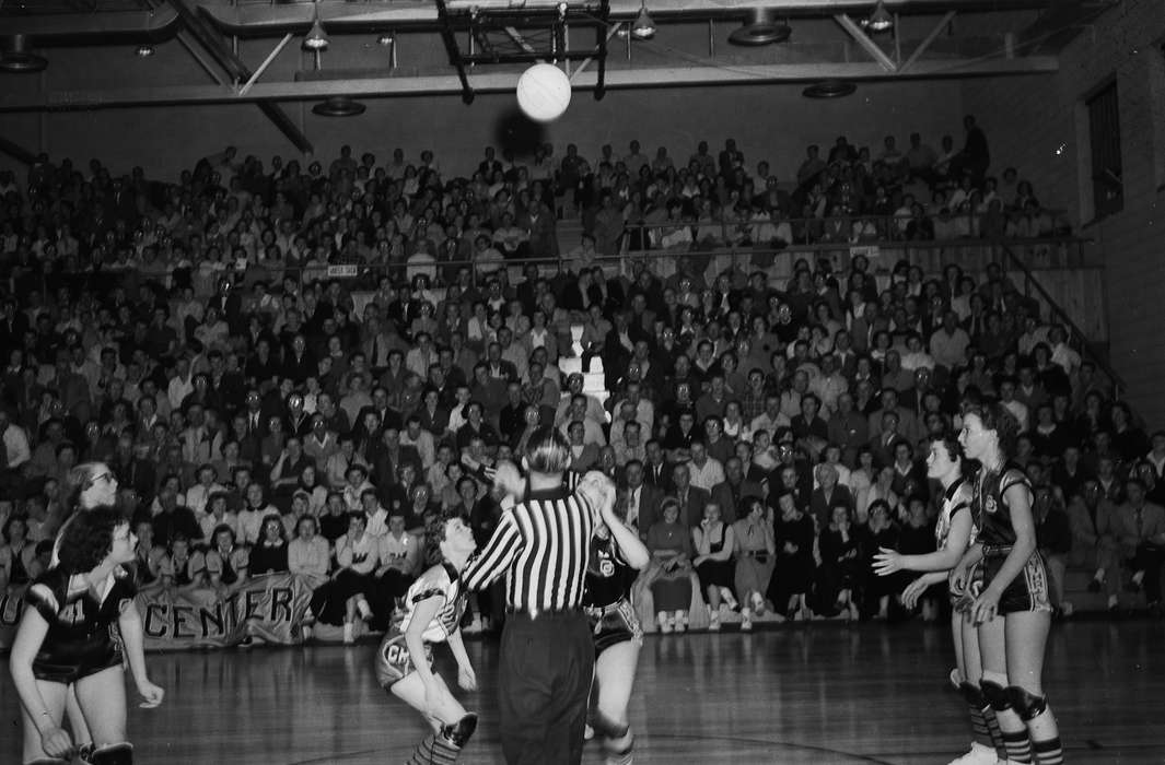 Schools and Education, history, basketball players, basketball court, Photos, Children, referee, crowd, Iowa, IA, Sports, United States, basketball uniform, ia, Coon Rapids Enterprise, historic, gymnasium, Coon Rapids