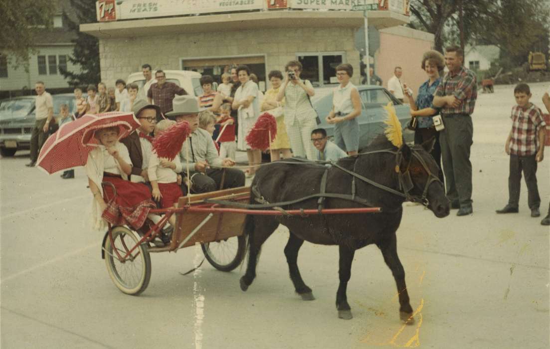 umbrella, pony, Fairs and Festivals, Cities and Towns, Iowa, Animals, parade, Scheve, Mary, Iowa History, Waukee, IA, history of Iowa