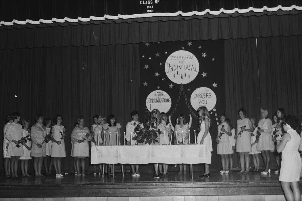 meeting, ia, photographer, school assembly, Iowa, IA, Coon Rapids, Coon Rapids Enterprise, Children, United States, career fair, Labor and Occupations, communications, flowers, Schools and Education, candles, young women, history, Photos, historic