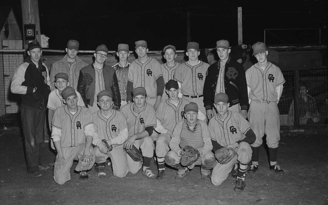 Portraits - Group, Schools and Education, coach, group photo, history, Photos, Children, Iowa, baseball field, IA, baseball uniform, Sports, United States, ia, Coon Rapids Enterprise, historic, baseball team, Coon Rapids