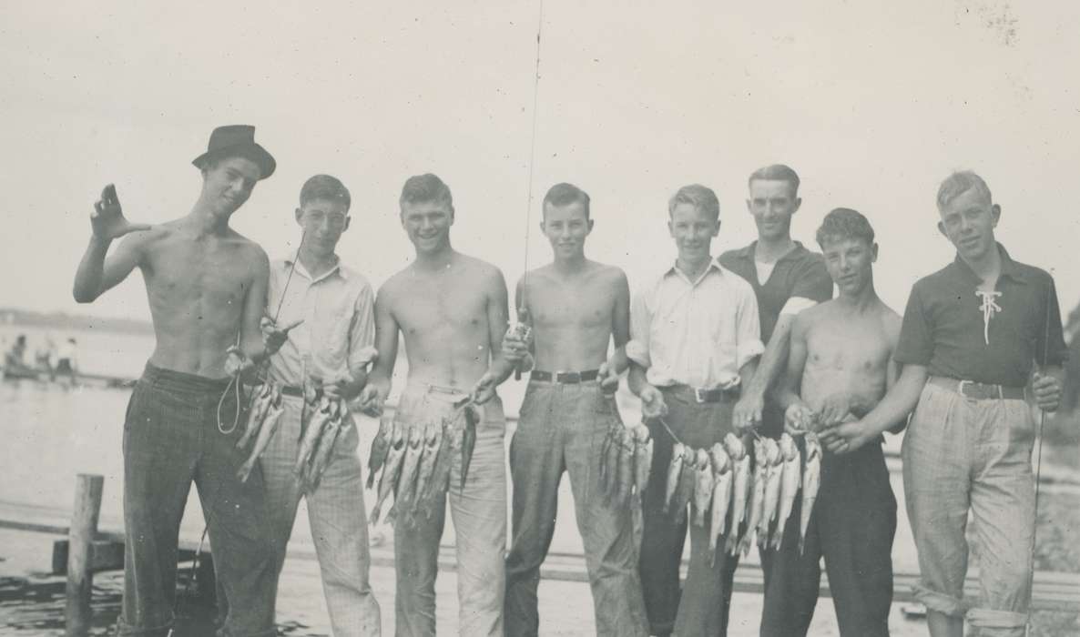 McMurray, Doug, Clear Lake, IA, fishing, Animals, Outdoor Recreation, Iowa History, boy scouts, Portraits - Group, Iowa, history of Iowa, fish