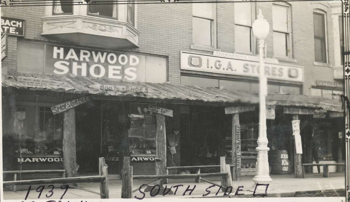 shoe store, grocery store, Reed, Audrey, history of Iowa, Main Streets & Town Squares, Iowa, Iowa History