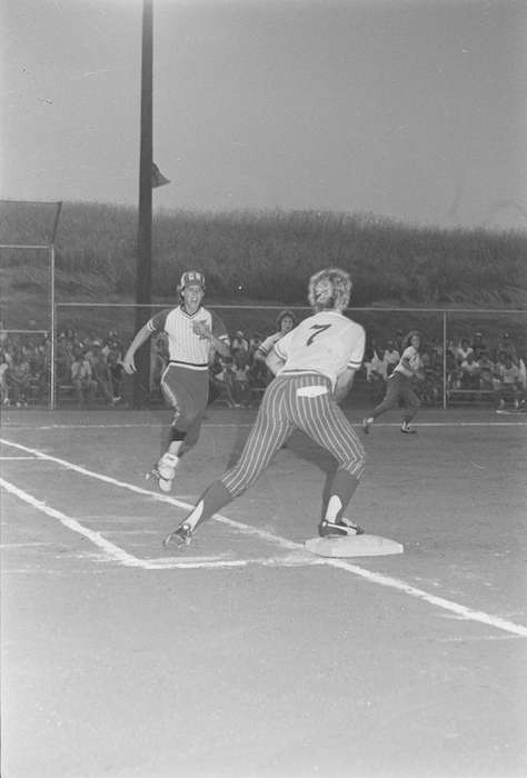 Coon Rapids Enterprise, Coon Rapids, softball, Iowa, historic, Photos, woman, Sports, baseball, IA, United States, baseball cap, softball player, ia, history, Portraits - Individual, fence