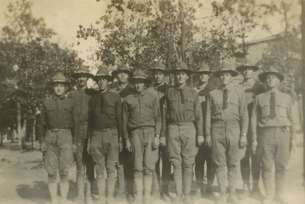 Mortenson, Jill, Military and Veterans, Camp Dodge, IA, Iowa History, Portraits - Group, Iowa, army, uniform, World War I, history of Iowa