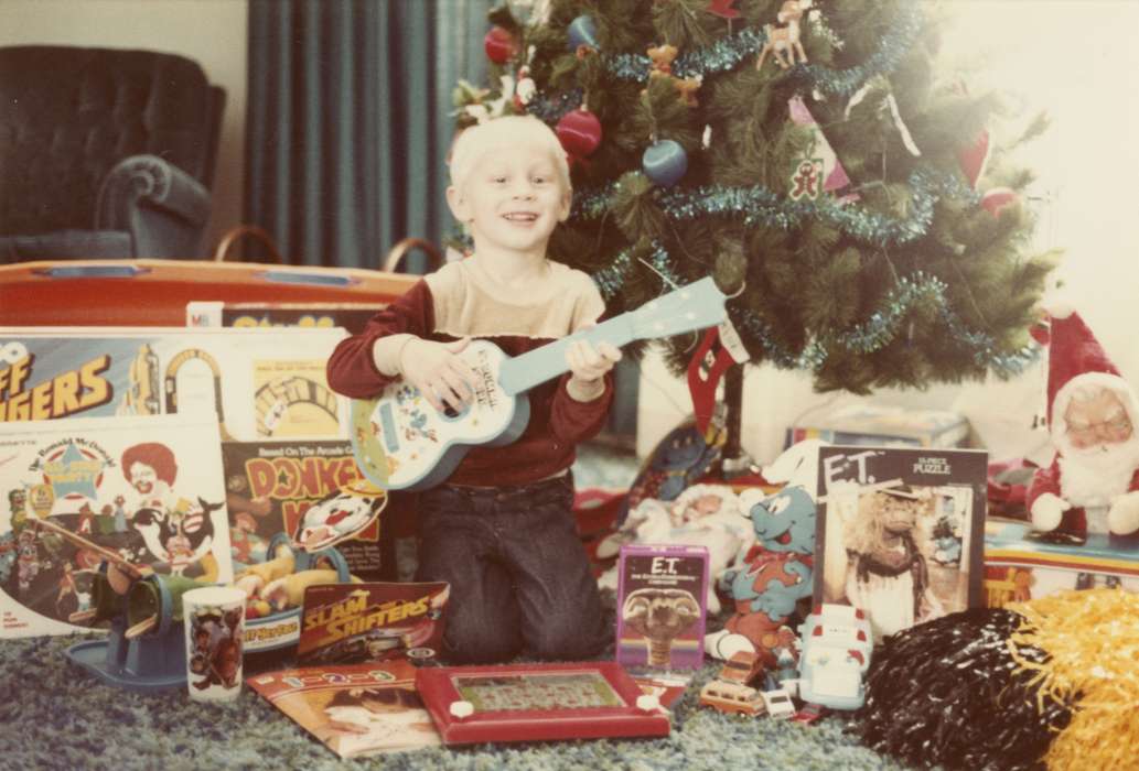 guitar, christmas, McGrane, Janet, Fairbank, IA, Holidays, christmas tree, Iowa History, Iowa, history of Iowa, christmas presents, Children