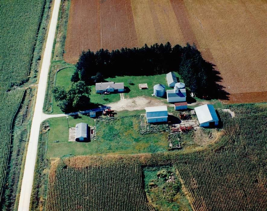 Oelwein, IA, field, cornfield, history of Iowa, Iowa, Iowa History, Bradley, Heather, Aerial Shots, Barns, Farms
