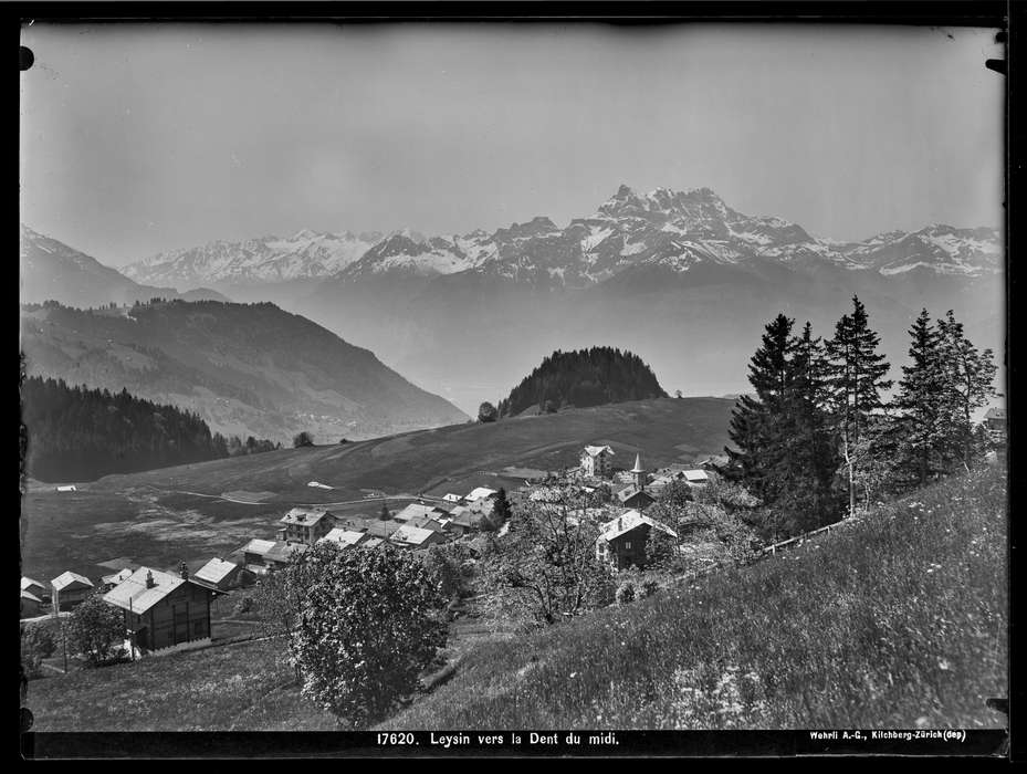 Landscapes, Swiss National Library, Cities and Towns, mountain, dents du midi