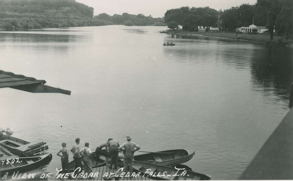 Cedar Falls, IA, river, Iowa History, Lakes, Rivers, and Streams, Palczewski, Catherine, history of Iowa, Outdoor Recreation, Iowa, boat