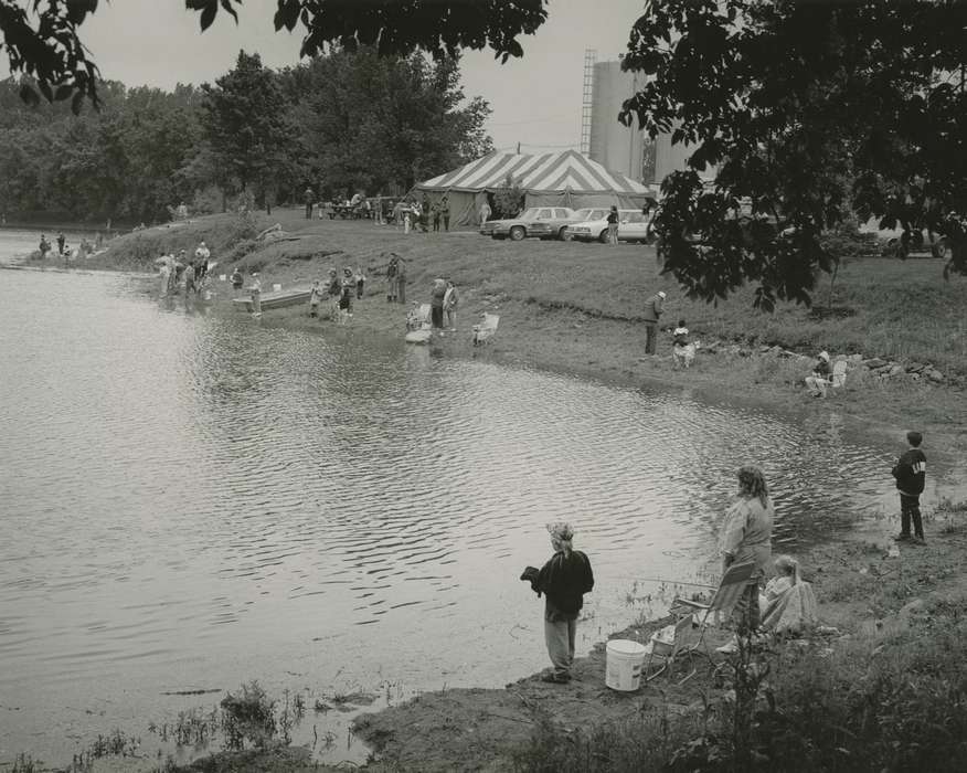fishing, pond, Waverly Public Library, Outdoor Recreation, Iowa History, Lakes, Rivers, and Streams, Families, children, Leisure, Iowa, history of Iowa, Entertainment, Children