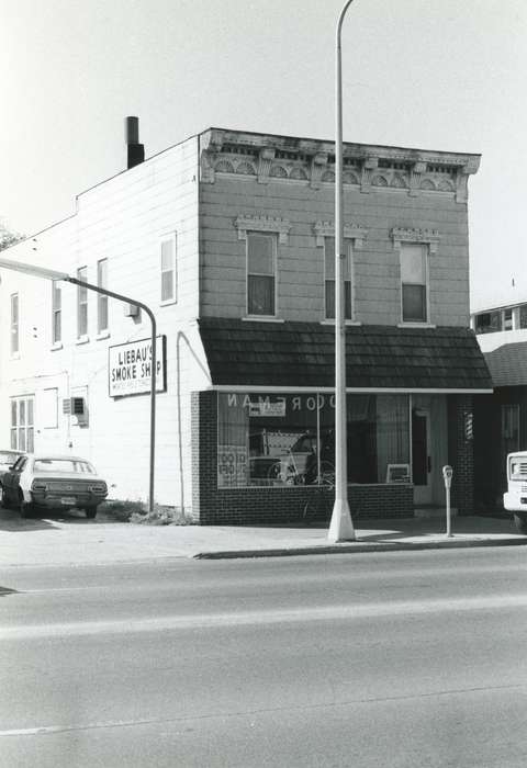 history of Iowa, main street, Iowa History, Waverly Public Library, Businesses and Factories, business, Main Streets & Town Squares, Cities and Towns, smoke shop, storefront, Iowa