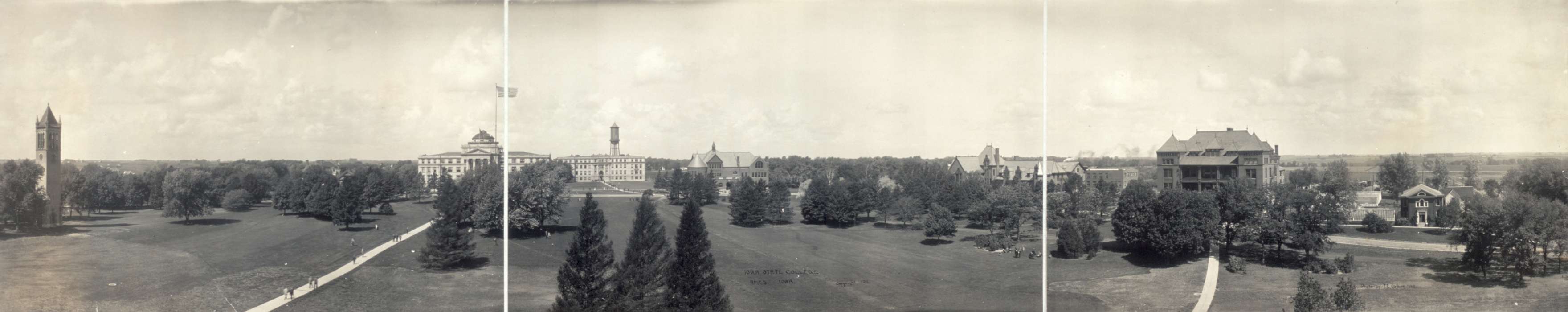 Schools and Education, scenic, Aerial Shots, history of Iowa, Iowa History, iowa state university, trees, Iowa, Cities and Towns, Landscapes, Library of Congress