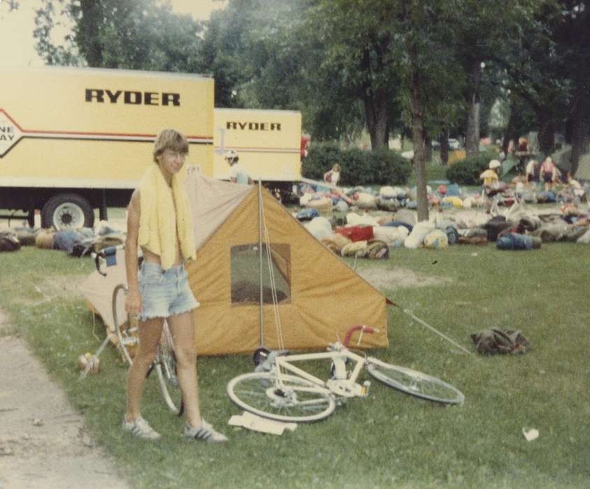 Phillips, Renee, tent, ragbrai, bike, Outdoor Recreation, Iowa History, Fairs and Festivals, Iowa, bicycle, Marshalltown, IA, history of Iowa