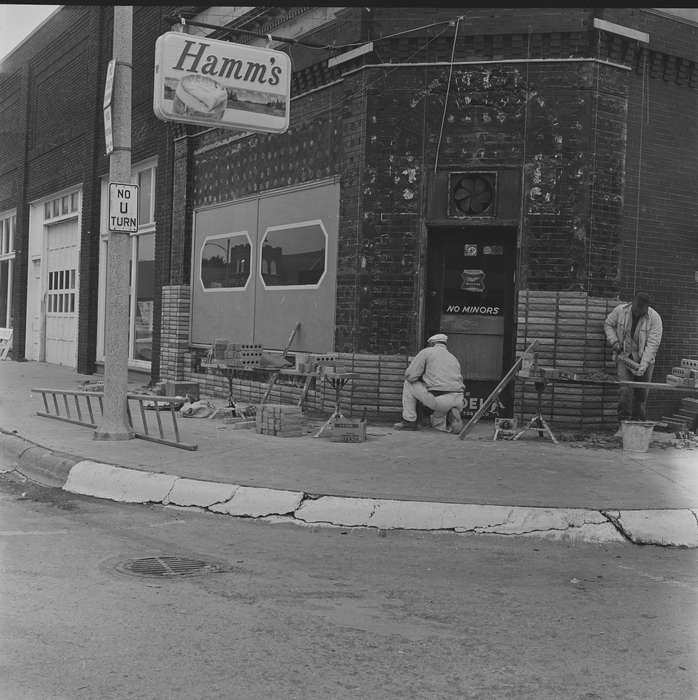 Businesses and Factories, Iowa, IA, United States, hamms, Photos, Labor and Occupations, historic, Coon Rapids, construction, history, ladder, ia, Coon Rapids Enterprise, storefront