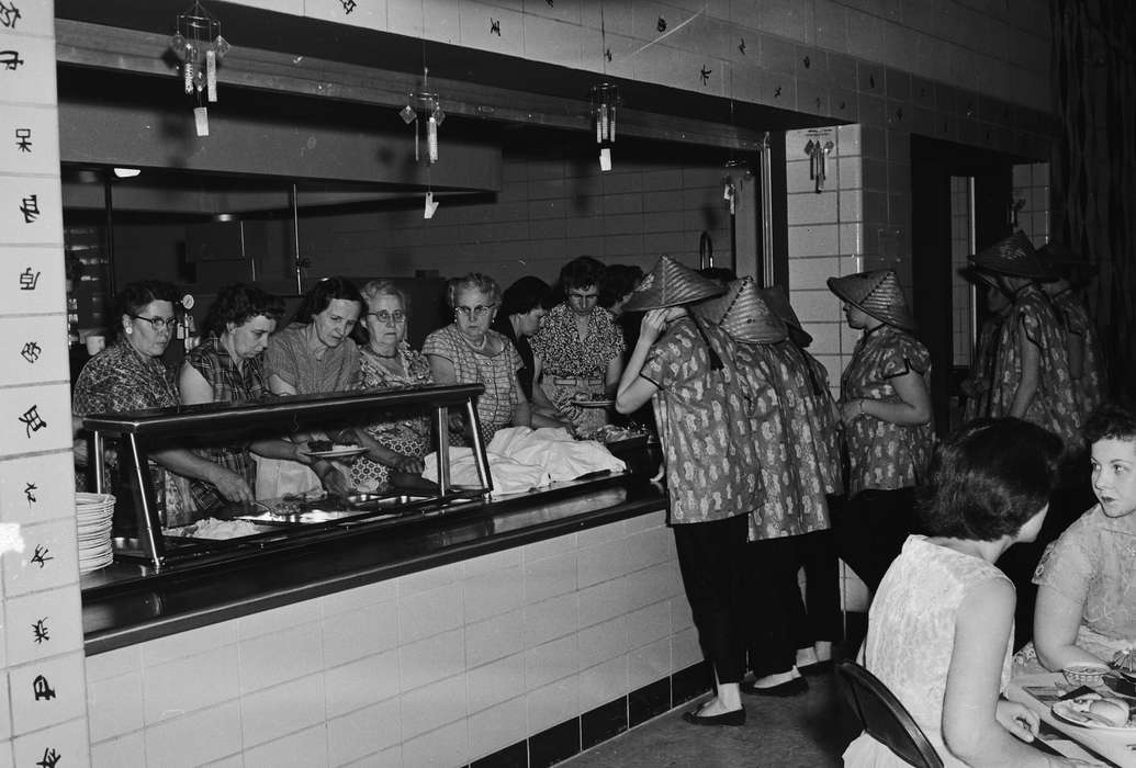 windchimes, Iowa, cafeteria, elderly, IA, United States, Food and Meals, Schools and Education, Photos, historic, Coon Rapids, history, stereotype of asian, ia, Coon Rapids Enterprise, Leisure, dresses