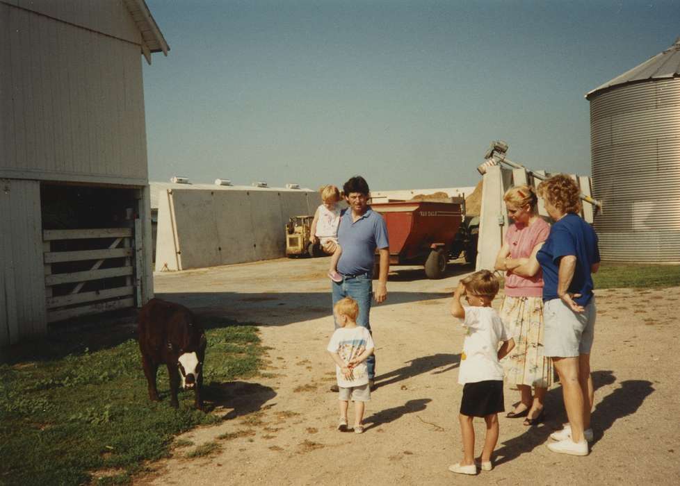 parents, silo, Iowa, Farming Equipment, Animals, gravel, rural, Aden, Marilyn, Iowa History, Pocahontas, IA, calf barn, grain bin, history of Iowa, calf, barn, Farms, Barns