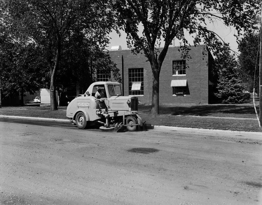 Portraits - Individual, United States, history, ia, Photos, Main Streets & Town Squares, Labor and Occupations, streetsweeper, Coon Rapids Enterprise, historic, Iowa, IA, Coon Rapids, Motorized Vehicles