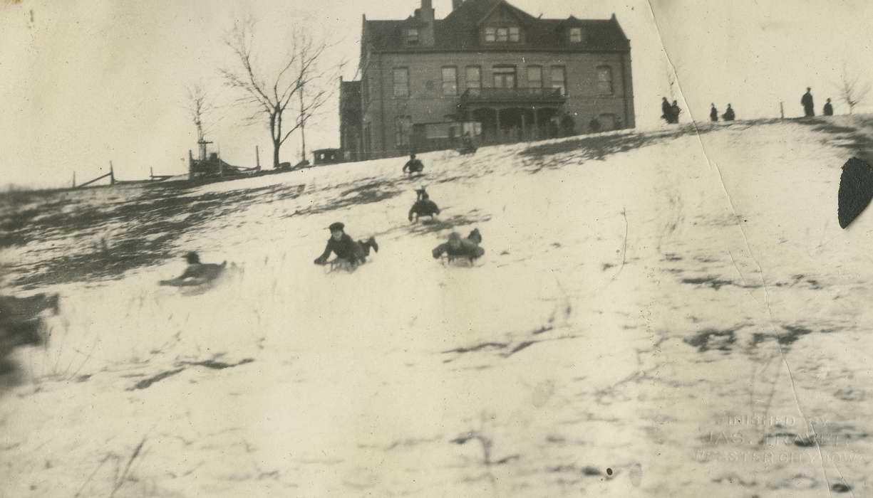 competition, boy scouts, Outdoor Recreation, sled, history of Iowa, Winter, Iowa, McMurray, Doug, Iowa History, sledding, snow, Webster City, IA