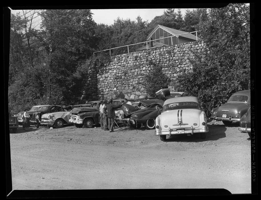 cars, Stafford Springs, CT, gravel, junkyard, man, Iowa History, Iowa, Archives & Special Collections, University of Connecticut Library, history of Iowa