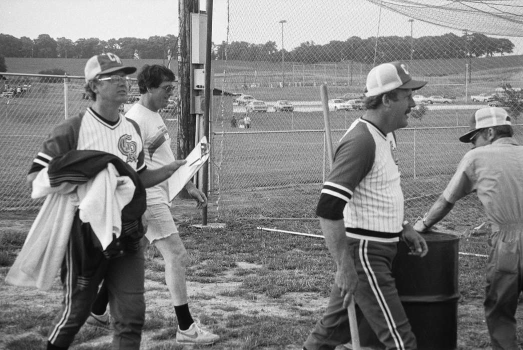 Coon Rapids Enterprise, Coon Rapids, Iowa, historic, man, uniform, Sports, United States, baseball cap, fence, ia, history, Photos, IA