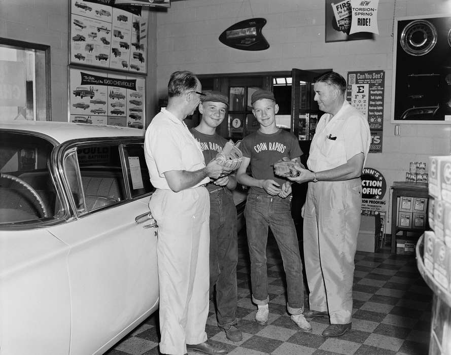 Businesses and Factories, baseball glove, history, Photos, Labor and Occupations, Children, Iowa, IA, Civic Engagement, Motorized Vehicles, Sports, United States, ia, Leisure, Coon Rapids Enterprise, automobile service, historic, Coon Rapids