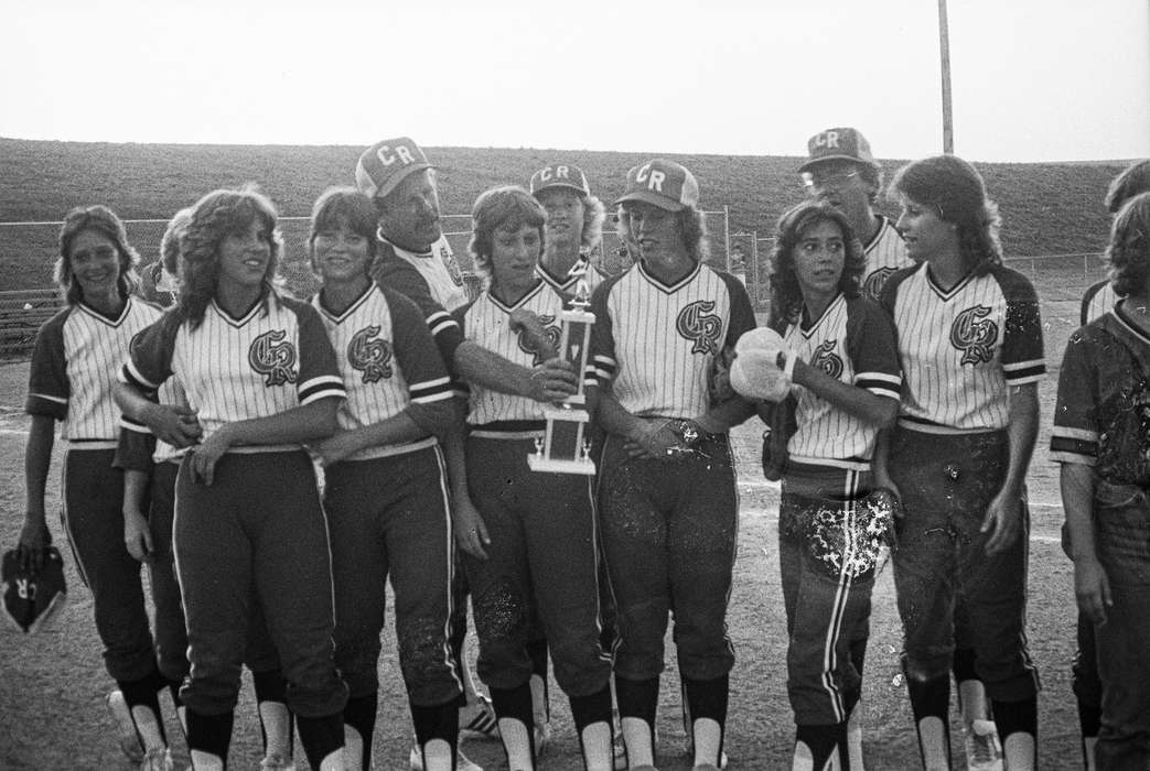 Coon Rapids Enterprise, Coon Rapids, Iowa, Portraits - Group, Photos, uniform, Sports, historic, United States, baseball cap, history, ia, girl, award, IA