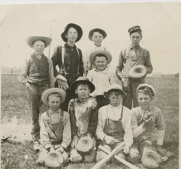 boys, Iowa, IA, Iowa History, history of Iowa, baseball, Sports, Dean, Shirley