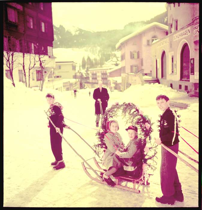 Library of Congress, christmas, Cities and Towns, Children, sled
