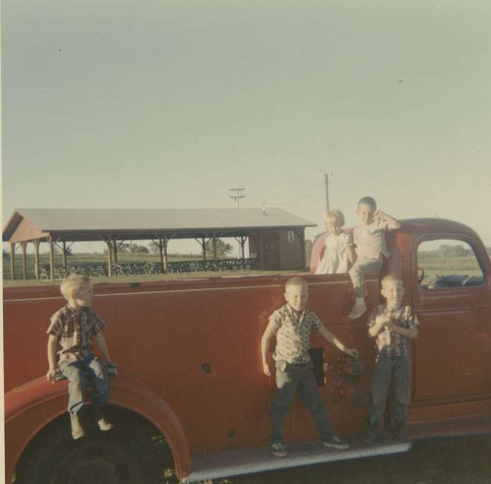 truck, Iowa History, history of Iowa, Motorized Vehicles, Children, Iowa, Benda, Carolyn, Portraits - Group, IA